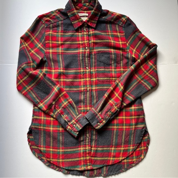 American Eagle Flannel Shirt AE Ahh-Mazingly  Soft Boyfriend Fit Red Blue Sz XXS - Picture 11 of 14
